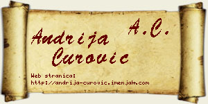 Andrija Čurović vizit kartica